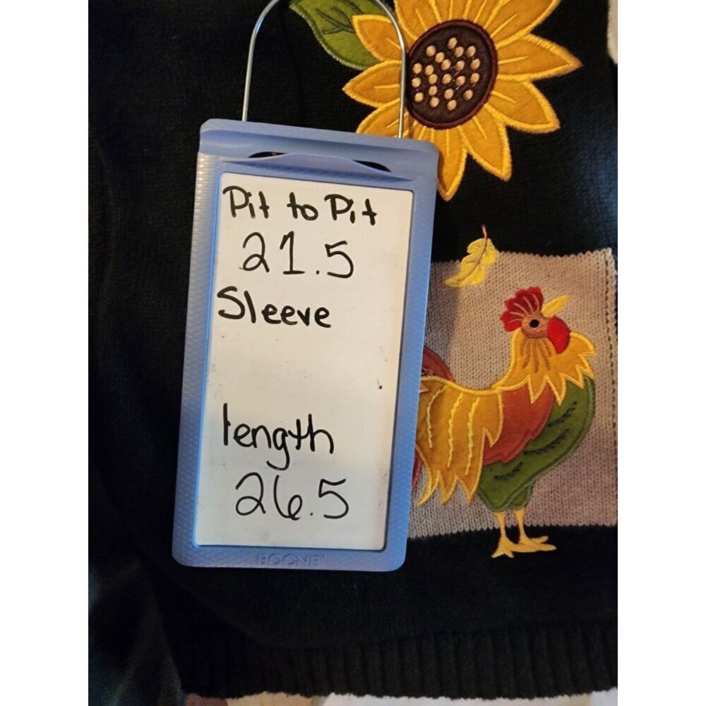 Southern Lady Fall Themed Chicken,Sunflower,Pumpkin Black Vest Women Size Large - Picture 10 of 12